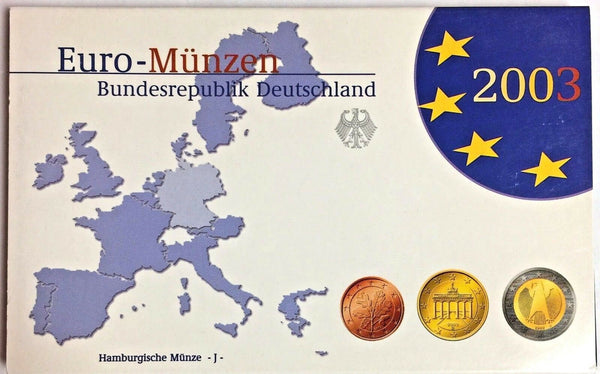 Germany 2003 J Official Euro Coins Set Hamburg Mint Special Edition Deutschland