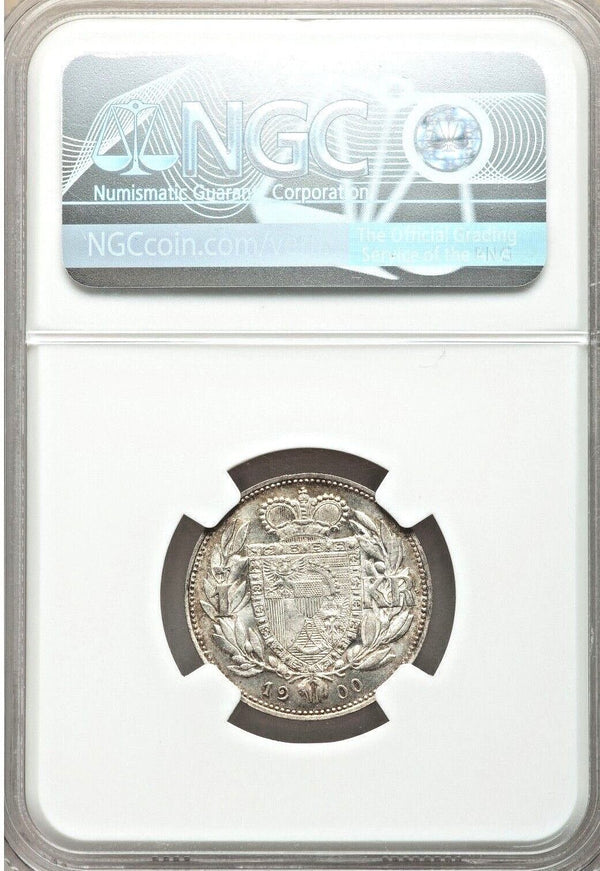 1900 Lichtenstein Silver Coin Krone Prince Johann II NGC MS63+