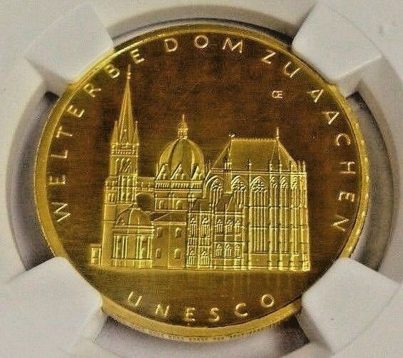 Germany 2012 F Gold 100 Euro UNESCO Heritage Aachen Stuttgart Mint NGC PF69 COA