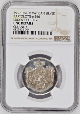 Vatican 1939 Silver Medal Prince Ludovico Chigi Albano della Rovere NGC