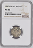 1840 Russian Partition of Poland 10 Groszy Silver Nikolai I NGC MS62