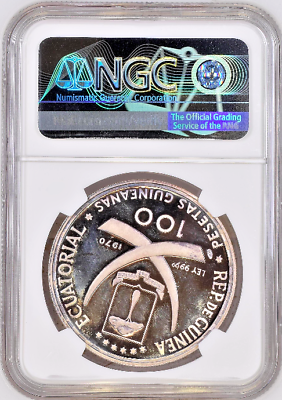 Guinea 1970 Silver 100 Pesetas Dürer's Praying Hands NGC PF66
