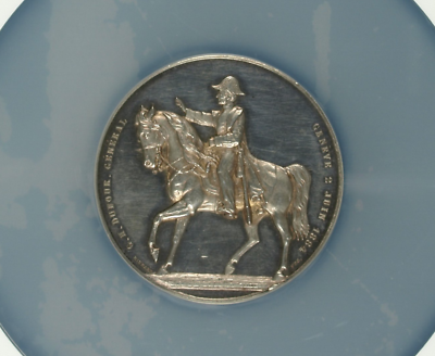 Rare Swiss 1884 Silver Shooting Medal NGC MS63 Geneva R-626b Mintage-322