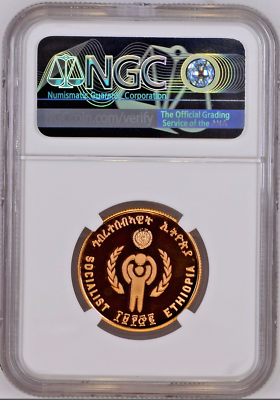 1972/1979 Ethiopia 400 Birr Gold Proof Coin Year of the Child NGC PF68 Low Mint.