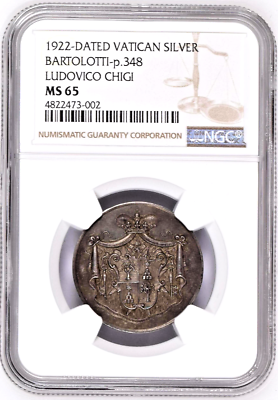 Vatican 1922 Silver Medal Prince Ludovico Chigi Albano della Rovere NGC MS65