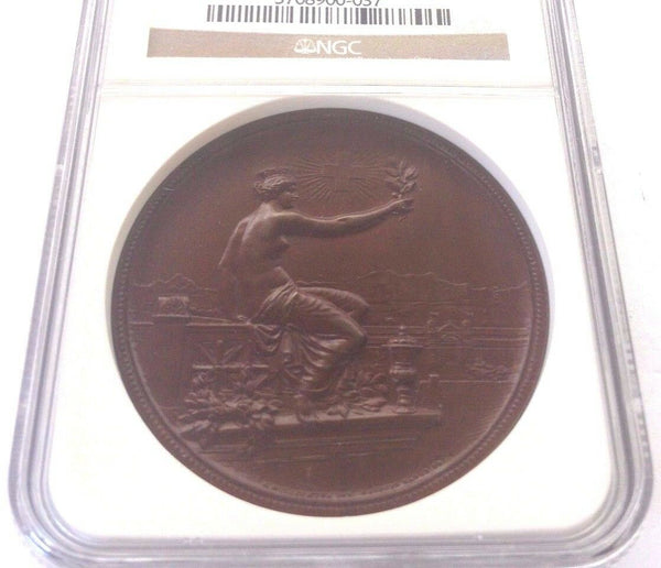 Swiss 1895 Bronze Medal Shooting Fest Zurich Winterthur R-1756d NGC MS 65 BN