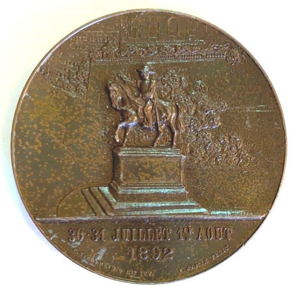 Swiss 1892 Geneva Officers Reunion bronze Medal General Dufour Horse Very Rare