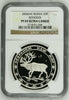 Russia 2004 Silver Coin 3 Roubles Reindeer Wildlife Safe our World NGC PF69