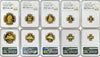 Rare Haiti 1973 Gold Silver Set 9 coins 1000 500 200 100 50 Gourdes  NGC PF64-69