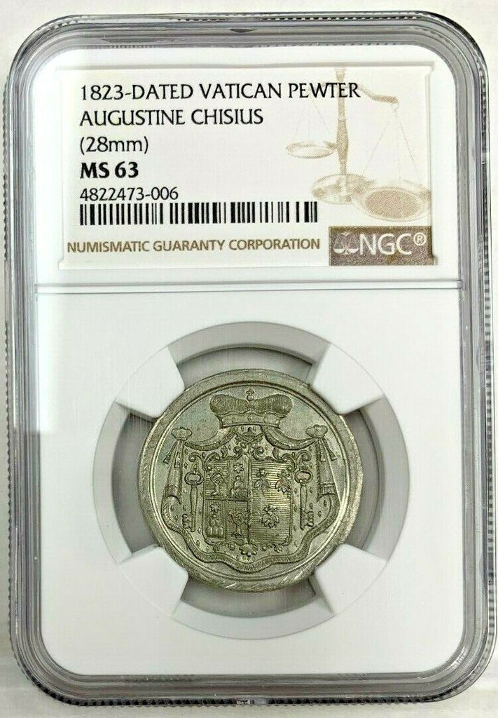 Vatican 1823 Silver Medal Prince Agostino Chigi Holy Roman Church NGC MS63