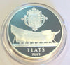 Latvia 2003 Silver Proof Coin 1 Lats Kurzeme Courland Ship Rare Mintage-5,000