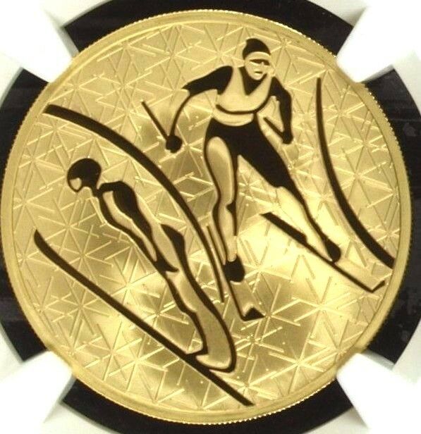 Russia 2010 Gold 200 Roubles 1oz Winter Sport Nordic Combined NGC PF70 Mint-500