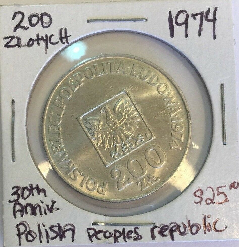1974 Poland Silver 200 Zloty Warsaw 30th Anniversary PRP Polish Peoples Republic