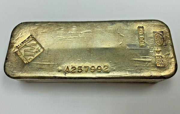 Canada Vintage Silver Bar Johnson Matthey 100 oz .999 Serial Number A