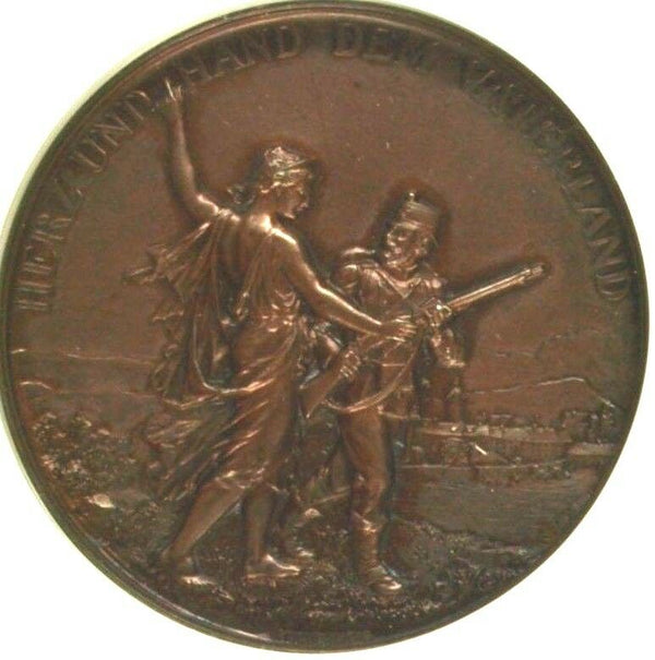 Swiss 1897 Bronze Shooting Medal Solothurn Olten R-1125b Helvetia 45mm NGC MS63