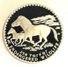 1992 Mongolia 250 Tugrik Silver Coin Przewalski's Horses Wildlife Low Mintage