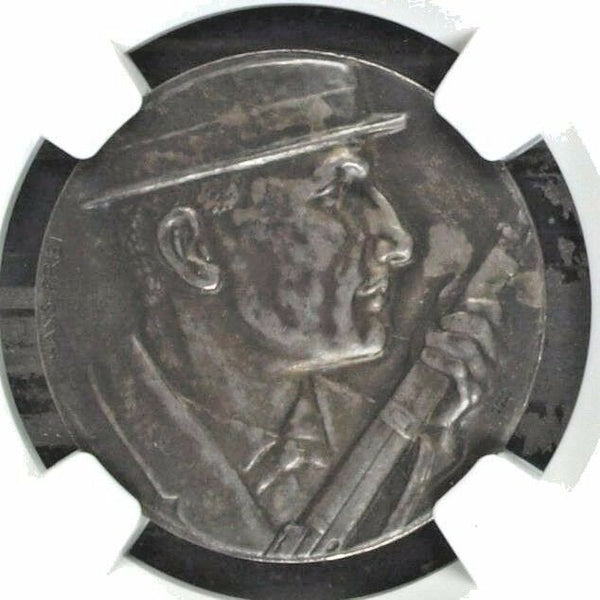 Rare Swiss 1920 Silver Medal Shooting Fest Basel R-137a NGC MS62 Mintage-70