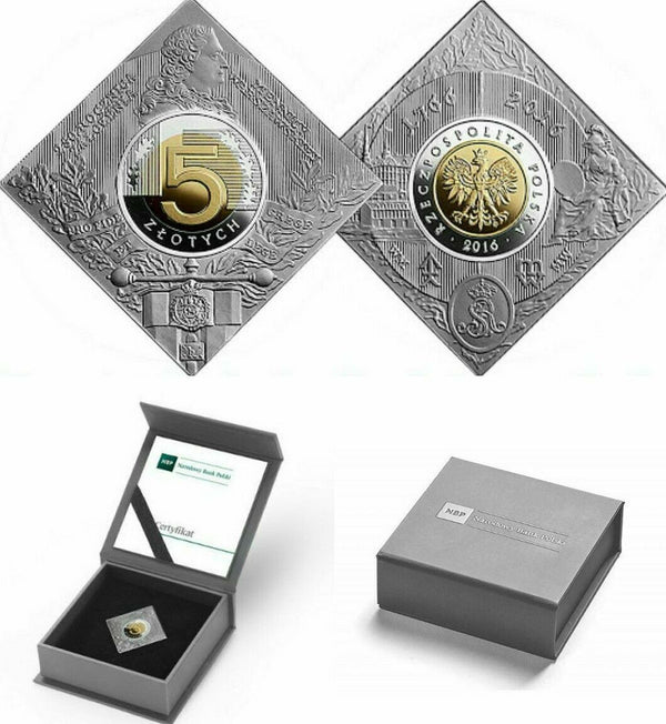 2016 Poland Silver 5 Zloty 250th Anniversary of Foundation of the Warsaw Mint
