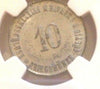 1917 Germany Notgeld Vilsbiburg Bayern Zink 10 Pfennig Church Funck-563 NGC MS63