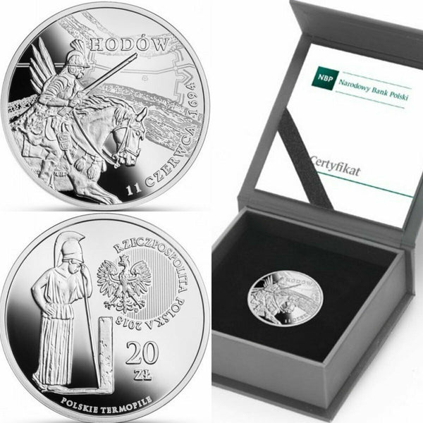 2018 Poland Silver 20 Zloty The Polish Thermopylae – Hodów Box COA