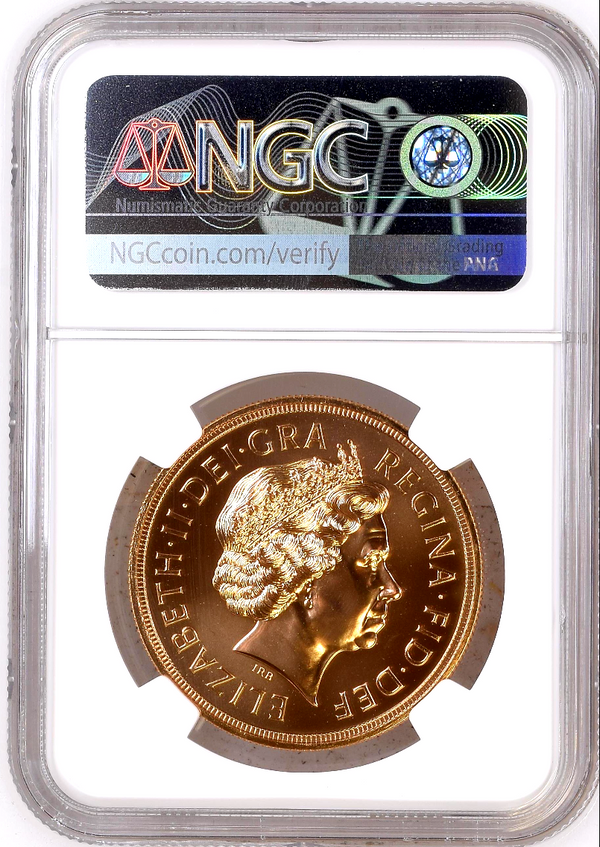 Great Britain 2004 Gold 5 Pounds Sovereign Elizabeth II NGC MS69 Mintage-1000