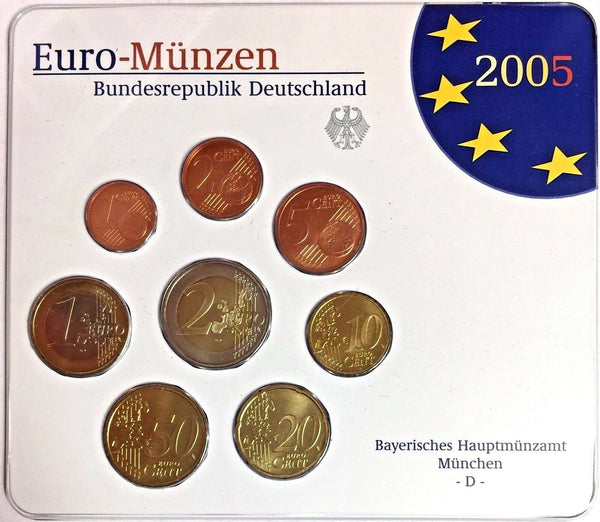 2005 D Germany Euro Official Coin Set Special Edition München Mint Deutschland