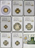 Anguilla 1969 Set 8 Gold Silver Coins NGC PF64-69 Rare
