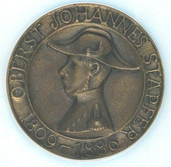 Swiss Bronze Shooting Medal Zurich Johannes Stapfer R-1855a NGC MS63 Very Rare