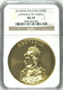 2014 Poland Gold 500 Zloty 2.19 oz Jadwiga of Anjou Andegawenska NGC MS70 COA