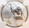 2014 2012 SP Russia Silver Colorized 3 Roubles Sochi Olympics Skeleton NGC PF69