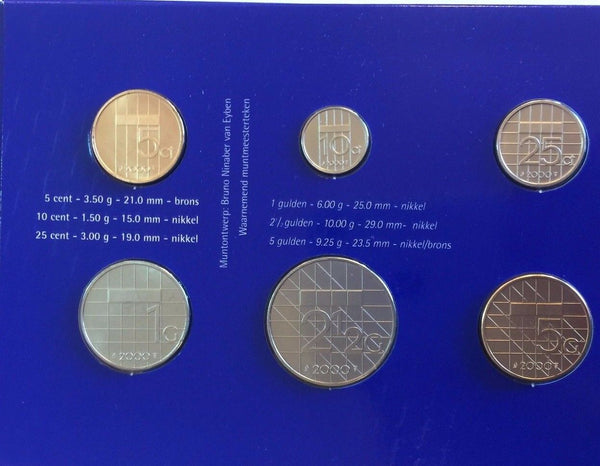 2000 Netherlands 6 Coins Set Her Majesty Queen Beatrix Special Edition