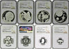 Fujairah UAE 1389//1970 Silver Proof Set 7 Coins graded by NGC PF67-69