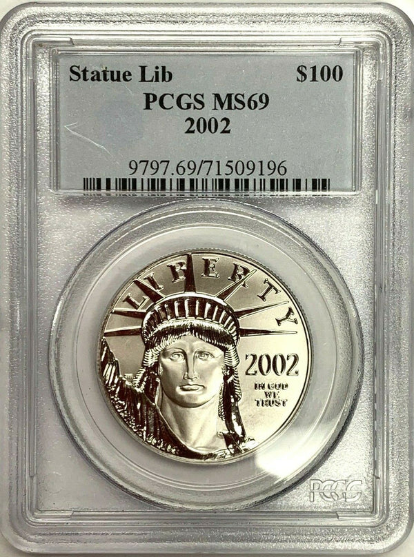 2002 United States $100 Statue of Liberty American Platinum Eagle PCGS MS68