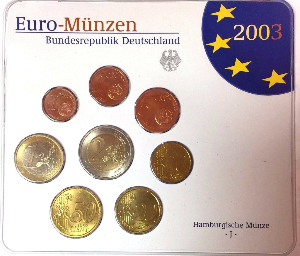 Germany 2003 Official Euro Coins Set Special Edition Hamburg Mint J Deutschland