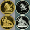 France 1781 Libertas Americana 2 Medals Set NGC PF70 PF69 Gold Silver restrikes