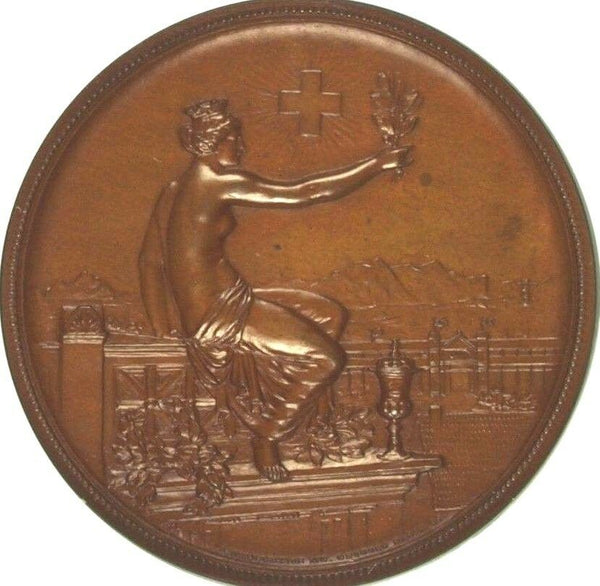 Swiss 1895 Bronze Medal Shooting Fest Zurich Winterthur R-1756d NGC MS 64 BN