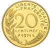 Rare France 1971 Gold Piefort 20 Centimes Paris Marianne NGC PF65 Mintage-100