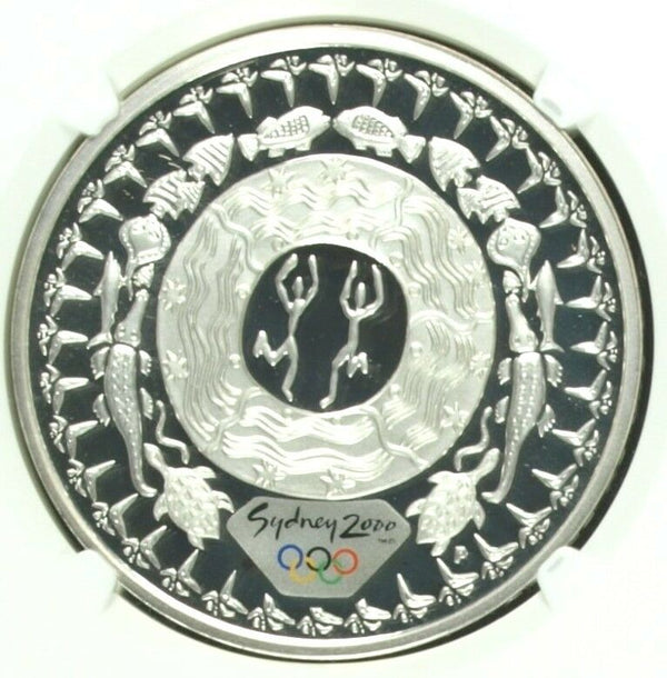 Australia 2000 Silver Colorized Coin 5 $ Olympic Festival Dreaming NGC PF68 UC