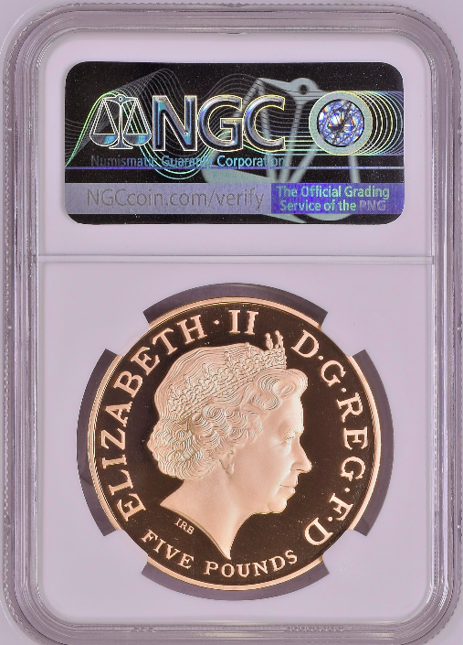 Great Britain 2002 Gold £5 Queen Elizabeth Queen Mother NGC PF70 Mint-2,086 Box