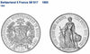 Swiss 1885 Silver Shooting Medal 5 Francs Bern Helvetia Bear R-193a NGC MS61