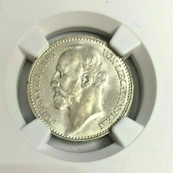 Liechtenstein 1900 Silver Krone John Johann II NGC MS65