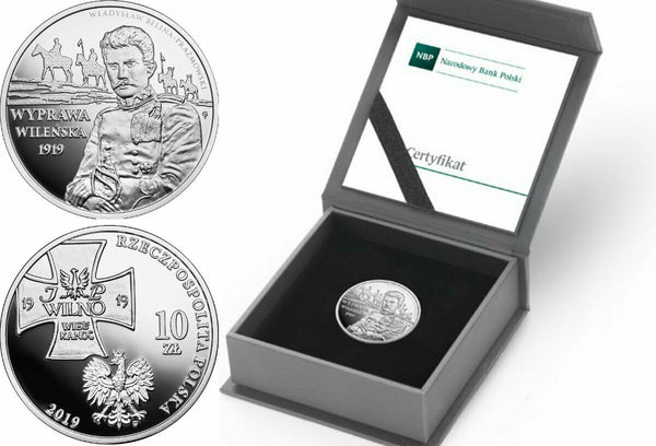 2019 Poland Silver Proof Coin 10 Zloty Vilnius Offensive 1919 Wyprawa Wilenska