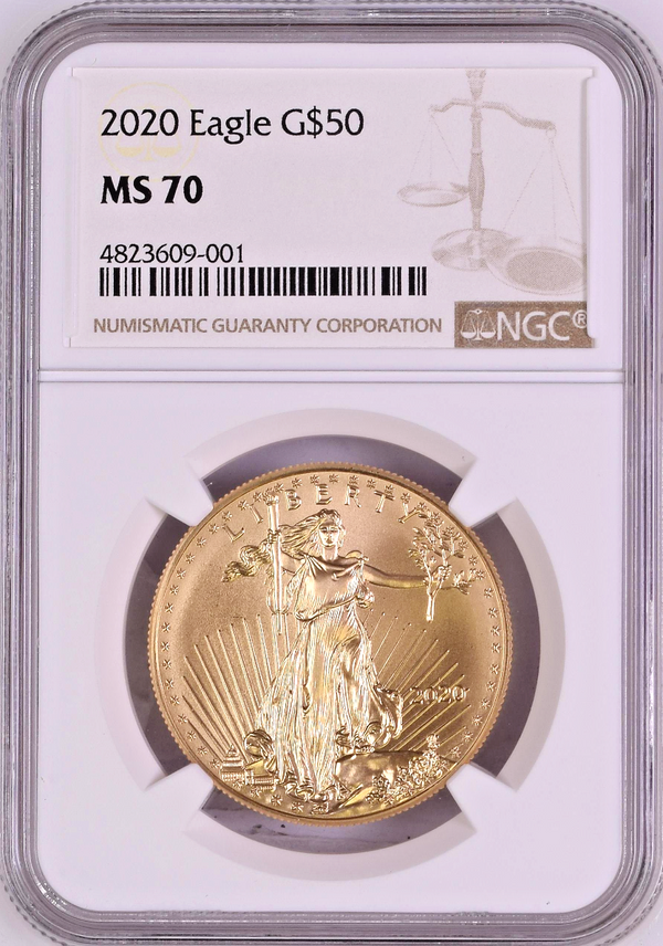 2020 Burnished Gold Eagle $50 NGC MS70 United States of America 1oz