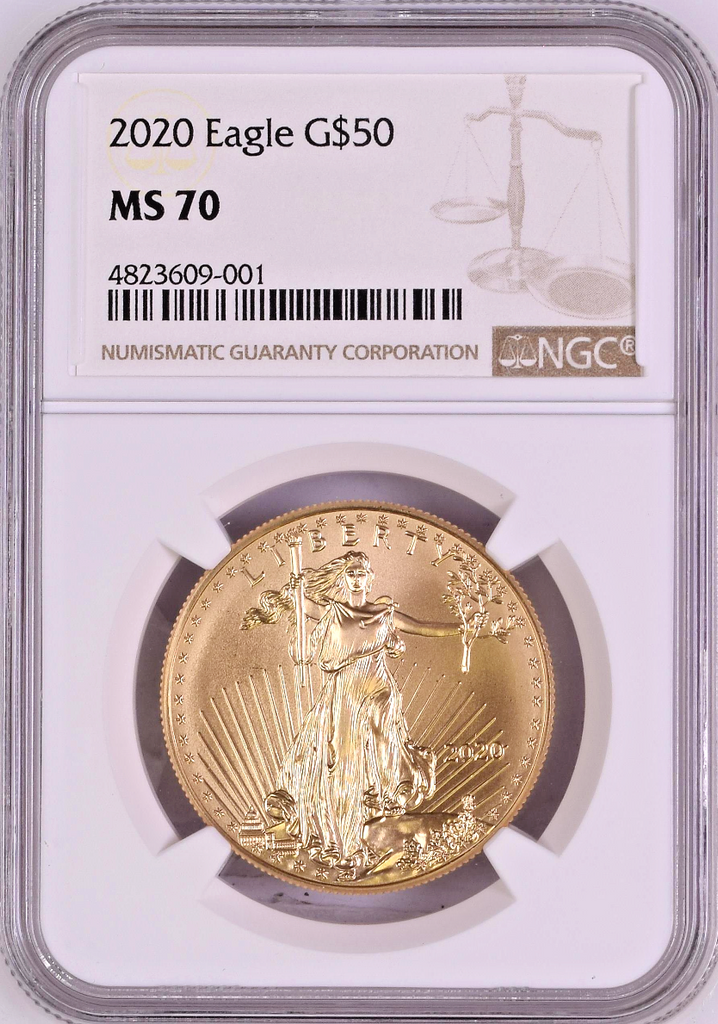 2020 Burnished Gold Eagle $50 NGC MS70 United States of America 1oz