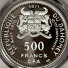 1971 Dahomey Silver 500 Francs PCGS PF67 10th Independence Naked Woman