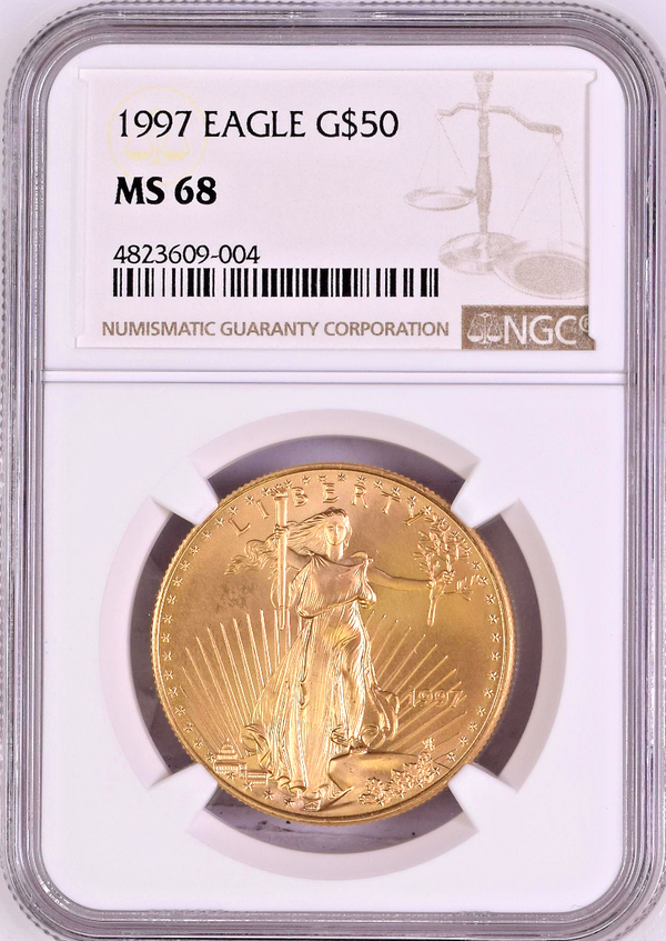 1997 Gold 1oz Coin $50 American Eagle Coin United States NGC MS68