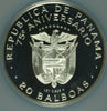 Panama 1978 Silver Coin 20 Balboas Vasco Nunez de Balboa NGC PF65 Ultra Cameo