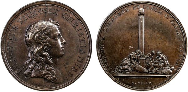 1655 France Medal Louis XIV Taking of Landrecies Jean Mauger NGC MS63 Rare