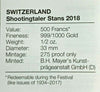 Swiss 2018 Gold Shooting Thaler 500 Francs Glarus NGC PF69 Hab-104a Mintage-275