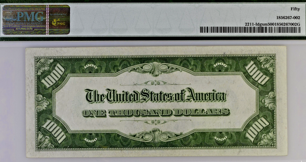 1934 $1000 Bill Federal Reserve Note Minneapolis Small Size PMG AU50
